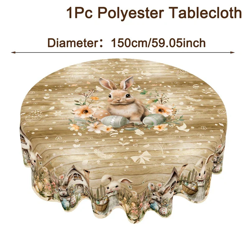 Festive Table Runner for Easter | Charming Bunny and Flower Patterns