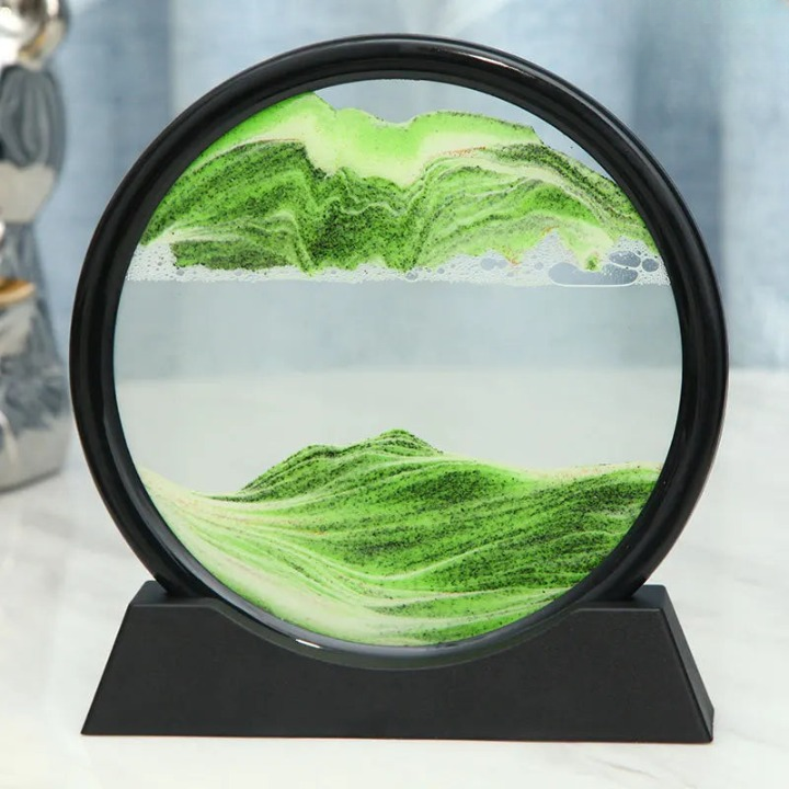 Rundes Sandbild mit faszinierenden 3D-Effekten