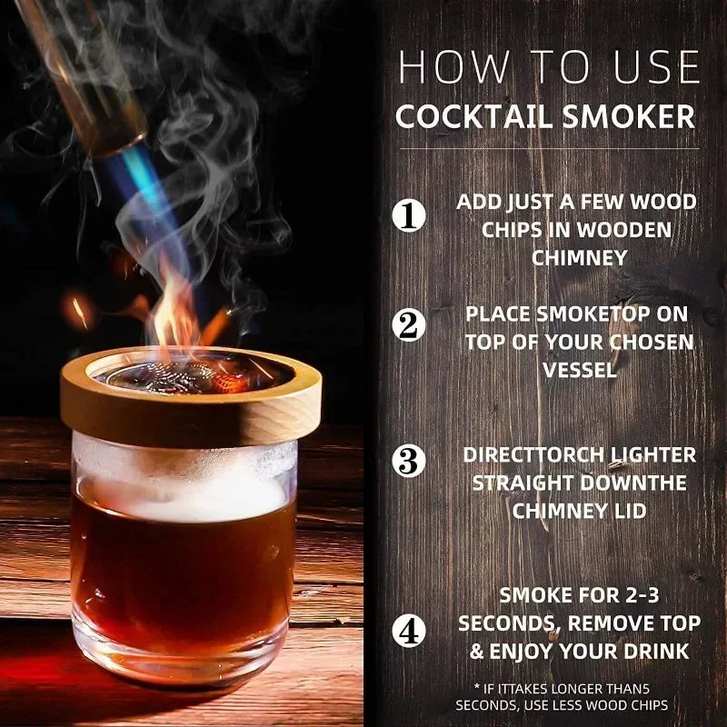 Rauchige Genüsse: Holz-Cocktailraucher-Set für kreative Drinks