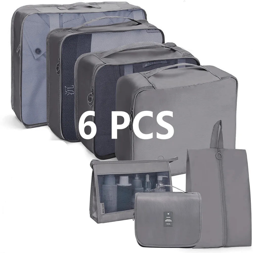 6-teiliges wasserdichtes Packwürfel-Set – idealer Kofferorganizer