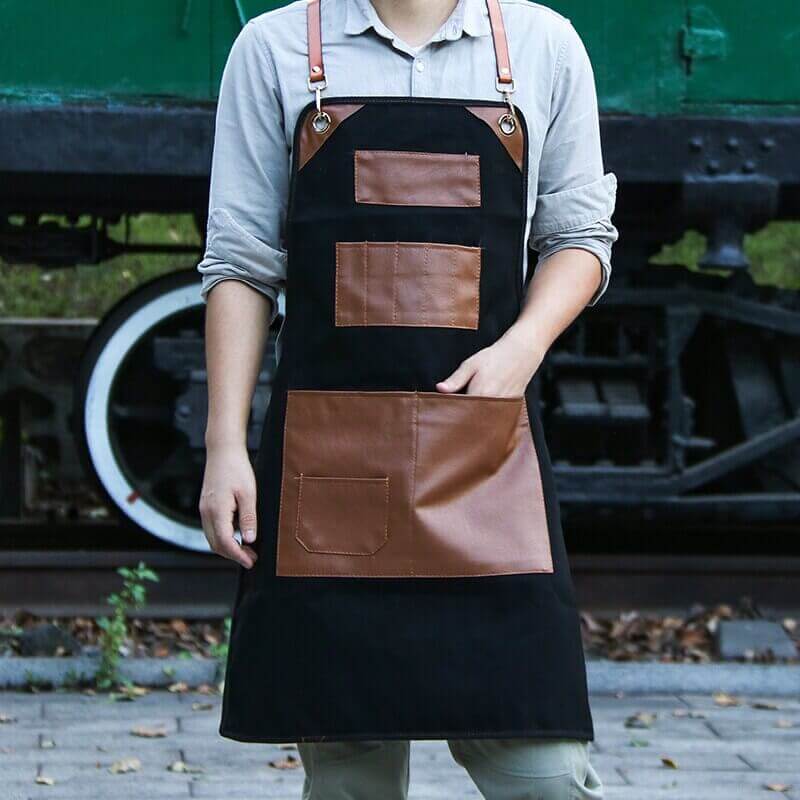 Leder-Schürze ArtisanPro | Handgefertigt | Verstellbare Träger | Ideal zum Grillen, Kochen & Basteln