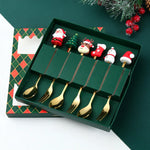 Weihnachtsbesteck Set mit Goldlöffel und Gabel im Santa Claus Design