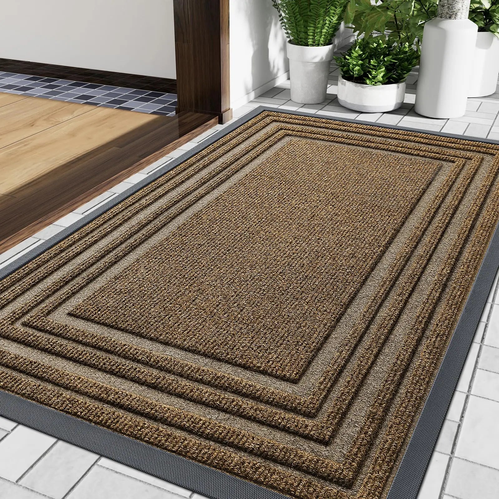 Non-slip natural rubber doormat for every home
