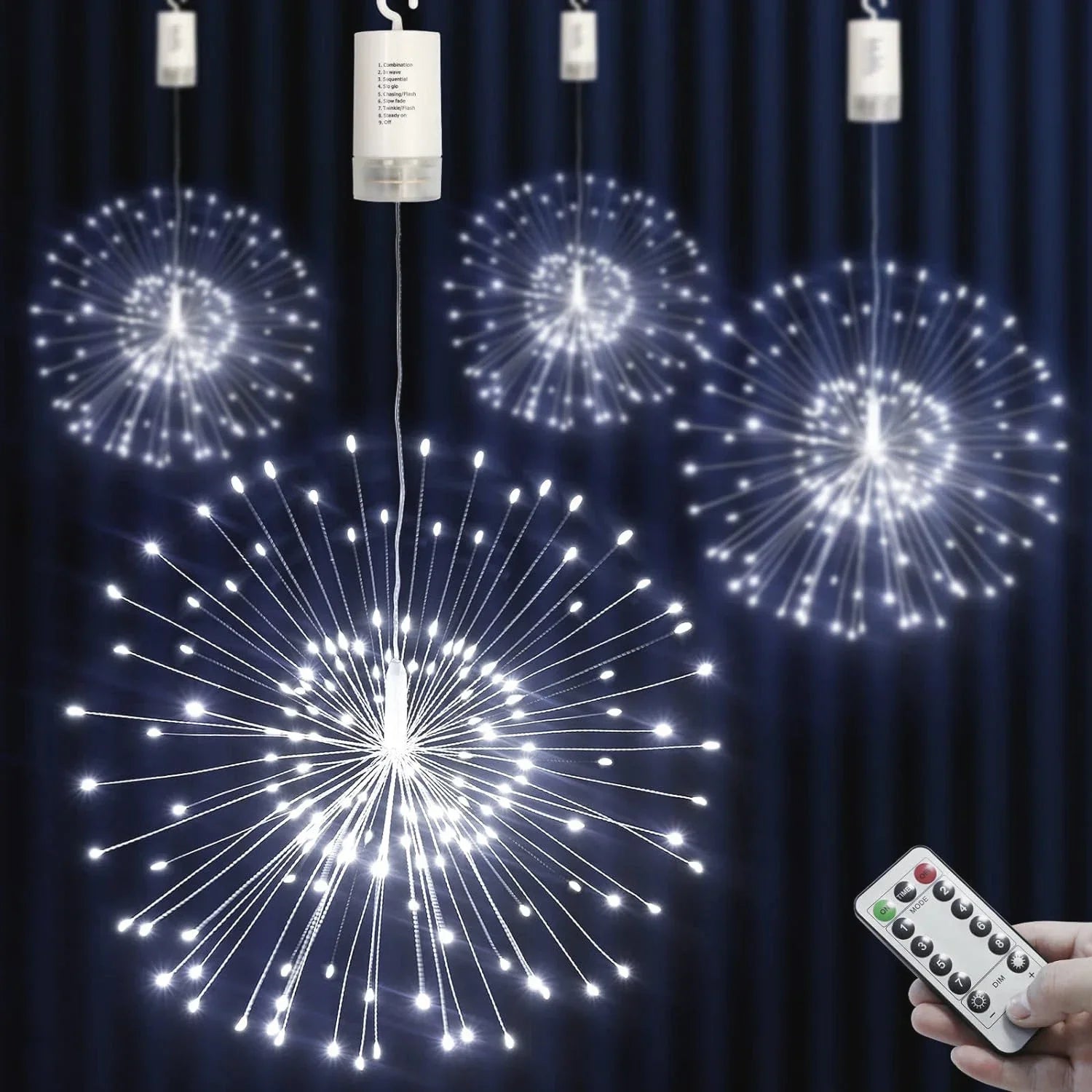 Funkelnde LED-Lichterkette Glanzzauber | 150/200 LEDs | 8 Modi mit Fernbedienung | Wetterfest | Warmweiß, Kaltweiß, Bunt oder Blau