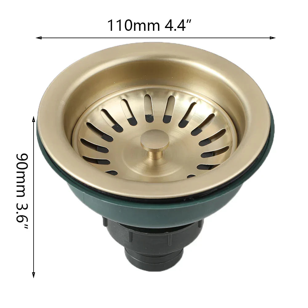 Edelstahl Spülbecken Abflusssieb mit Geruchsfilter – Pop-Up Stopper & Anti-Blockier Korb