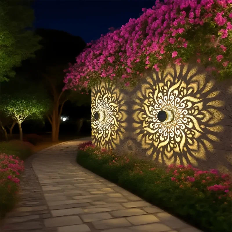 Solarleuchte mit kunstvollem Schattenspiel