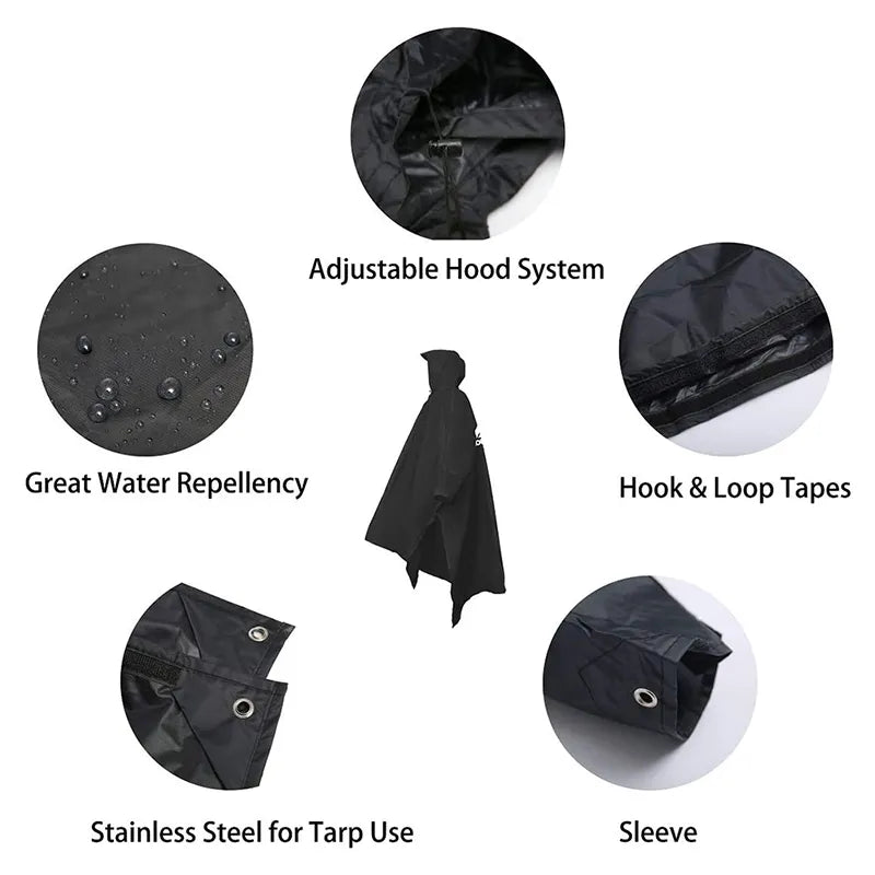 Vielseitiger, Leichter und Wasserdichter Outdoor-Poncho für Abenteuer