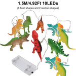 DinoLights | LED Dinosaur String Lights for Kids | Warm White | 1.5 m / 3 m Battery Operated
