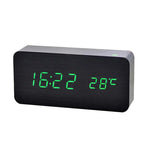 Digitaler Holzwecker mit Temperaturanzeige, Alarmfunktion und modernem Design – Ideal für Schlafzimmer oder Büro, energieeffizient und stilvoll