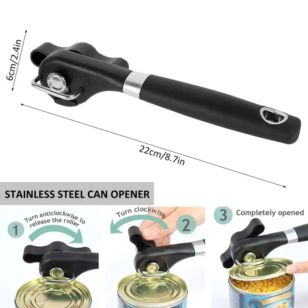 Safe can openers with ergonomic design for kitchen & camping