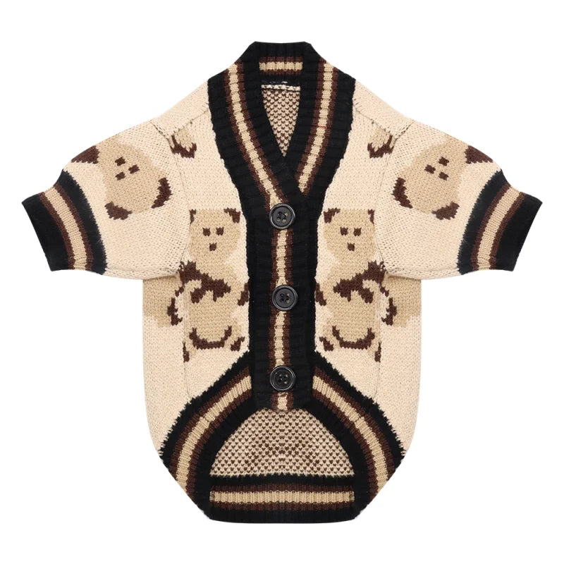 Gestreifter Strickpullover für Hunde – warmes Cardigan