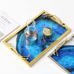 Eleganter Achatservierteller in Blau