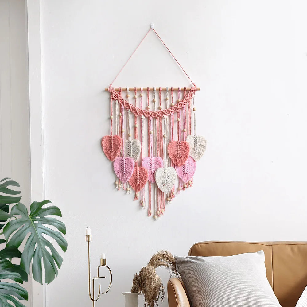 Makramee Wandbehang aus Blattdesign