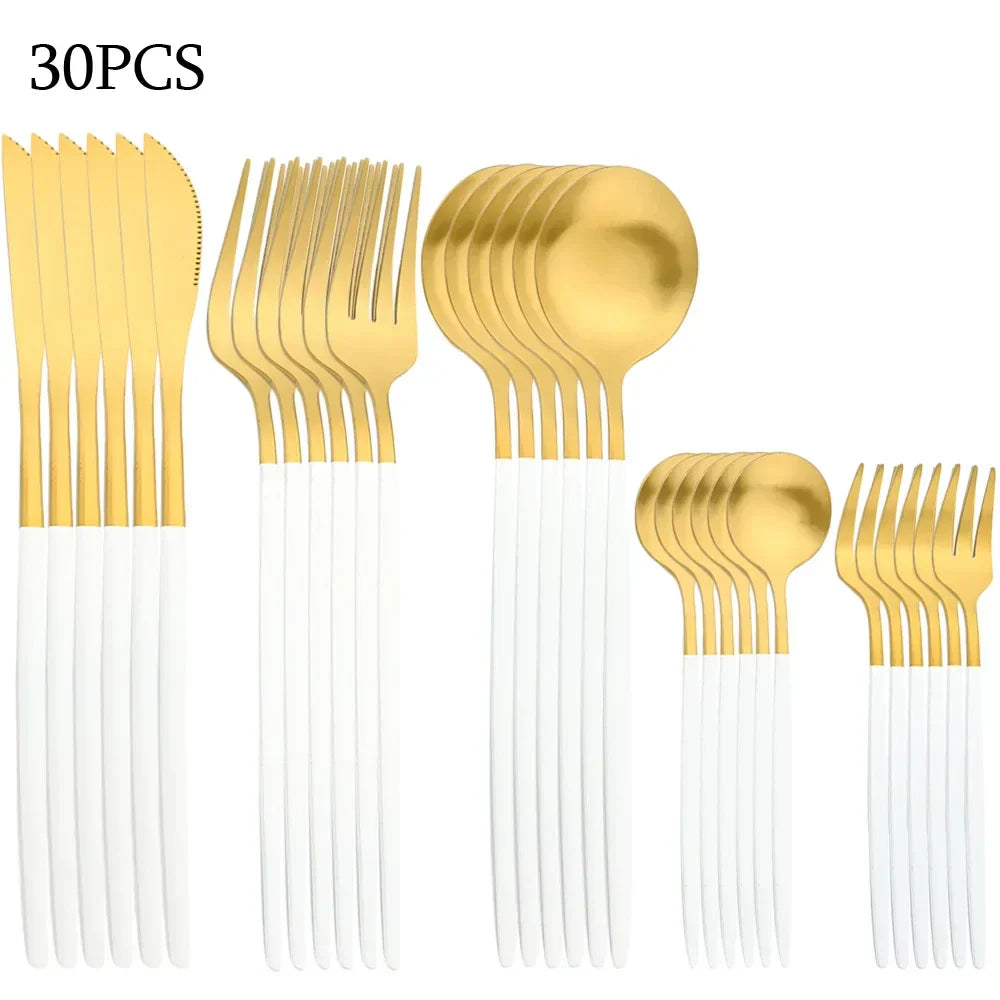 Elegantes 30-teiliges Besteckset für stilvolle Tischmomente