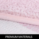 Gestreifte Designteppich – Rosa "Get Naked" Badezimmer- und Wohnteppich