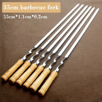 Ultimate Grill Skewers | Long Stainless Steel Skewers with Wooden Handle | Set of 6