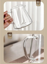 Elegant teapot made of heat-resistant glass with a stainless steel filter