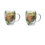 2er Set Doppelt Wandbecher mit Trockenblumen