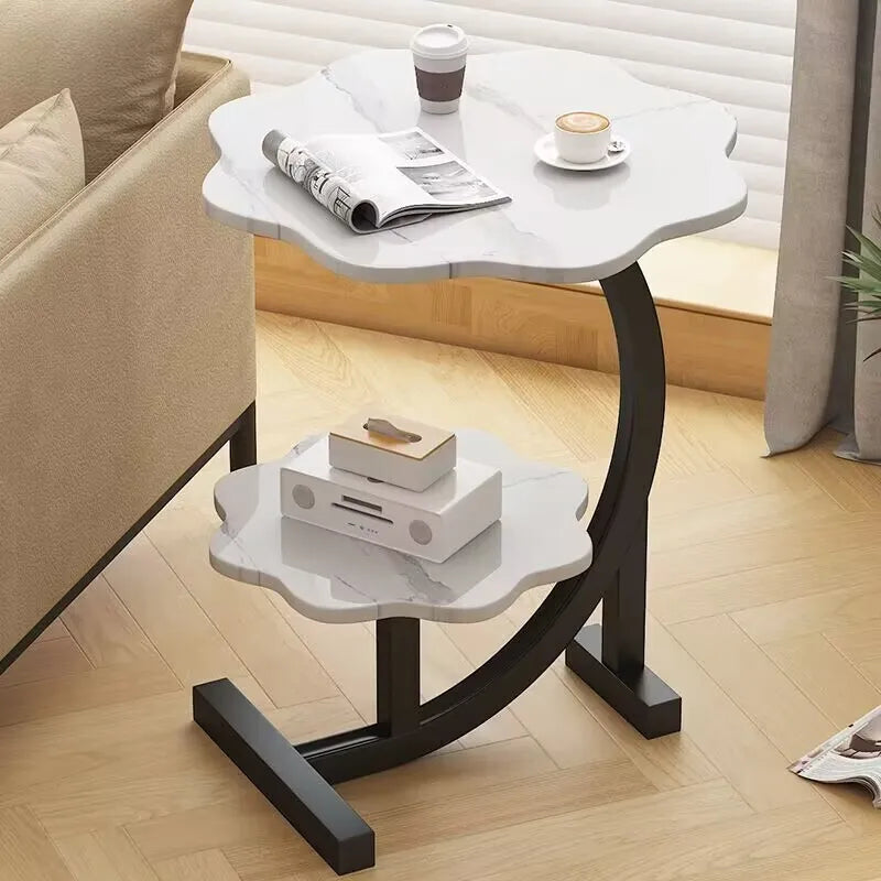 Elegant, Space-Saving Mini Side Table with Two Tiers