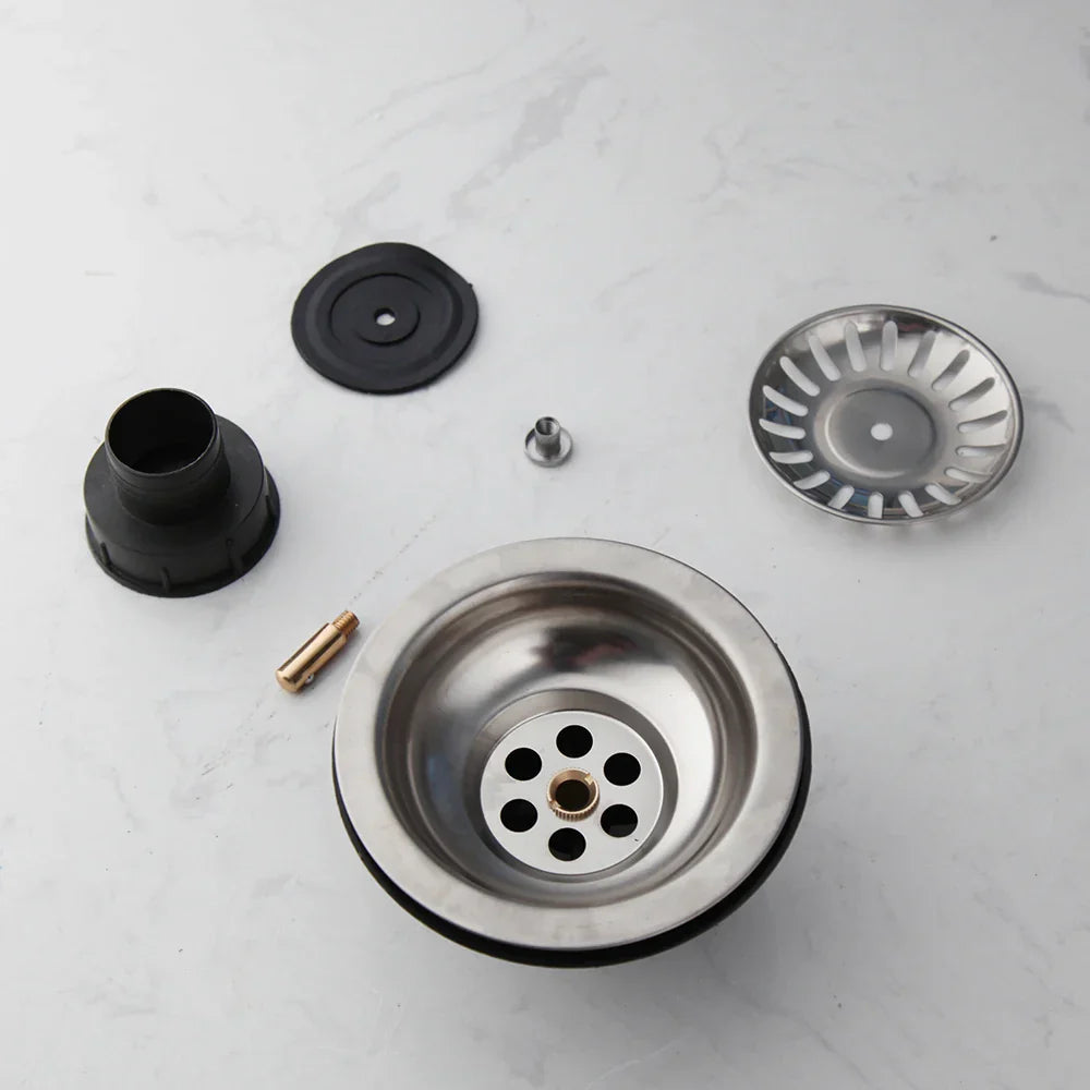Edelstahl Spülbecken Abflusssieb mit Geruchsfilter – Pop-Up Stopper & Anti-Blockier Korb