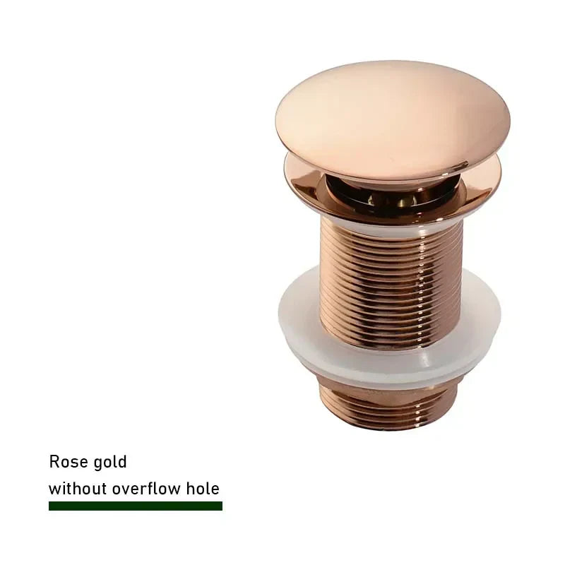 Elegante Push-Down Abflusslösung aus Messing – 11 Farben verfügbar