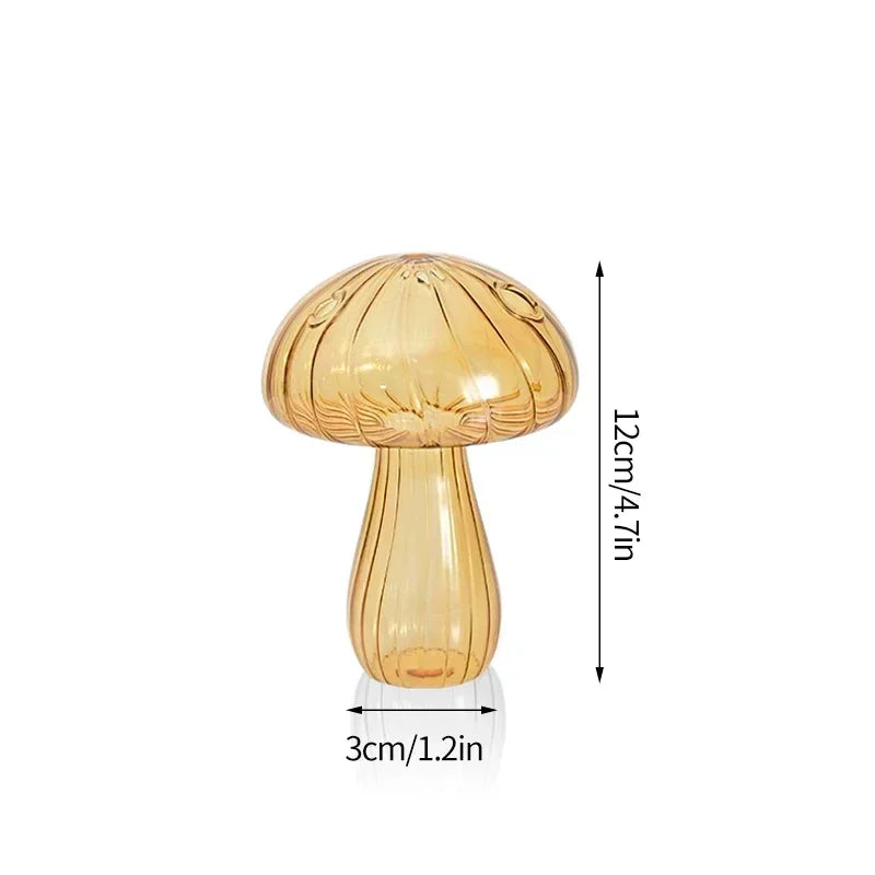 Elegant Mushroom Glass Vase for Hydroponics and Decoration