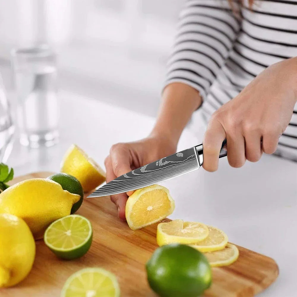 Edelstahl Küchenmesser Set von Nahria - 1-9 Teile mit Ergonomischen Griffen