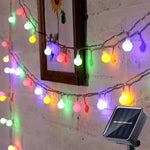 Solarlichterkette für den Außenbereich mit warmem und buntem Licht
