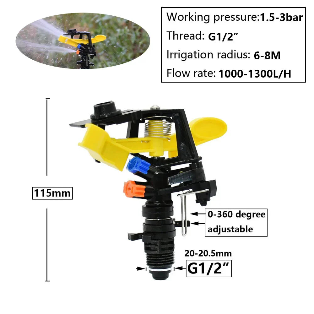 Complete Garden Irrigation System | 1/2" Connection | 5–12 m Range