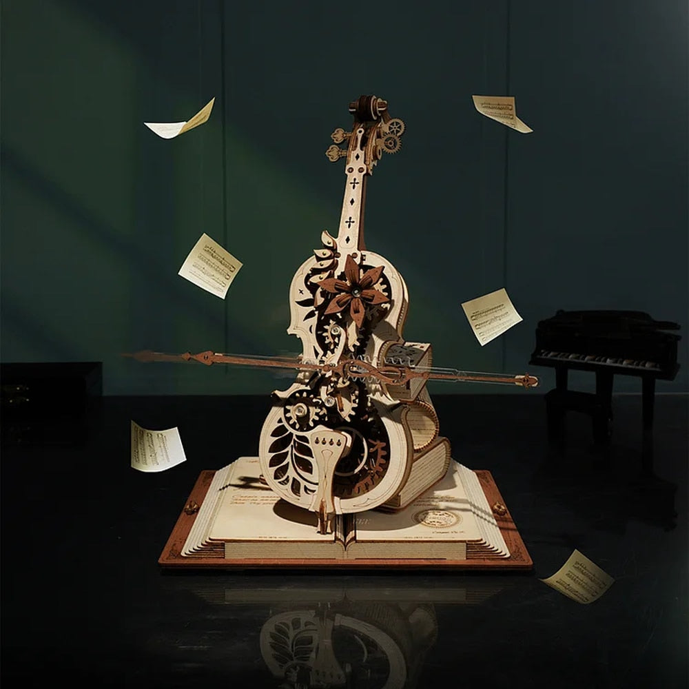 3D Mechanisches Holzpuzzle Cello – Magisches Spielzeug