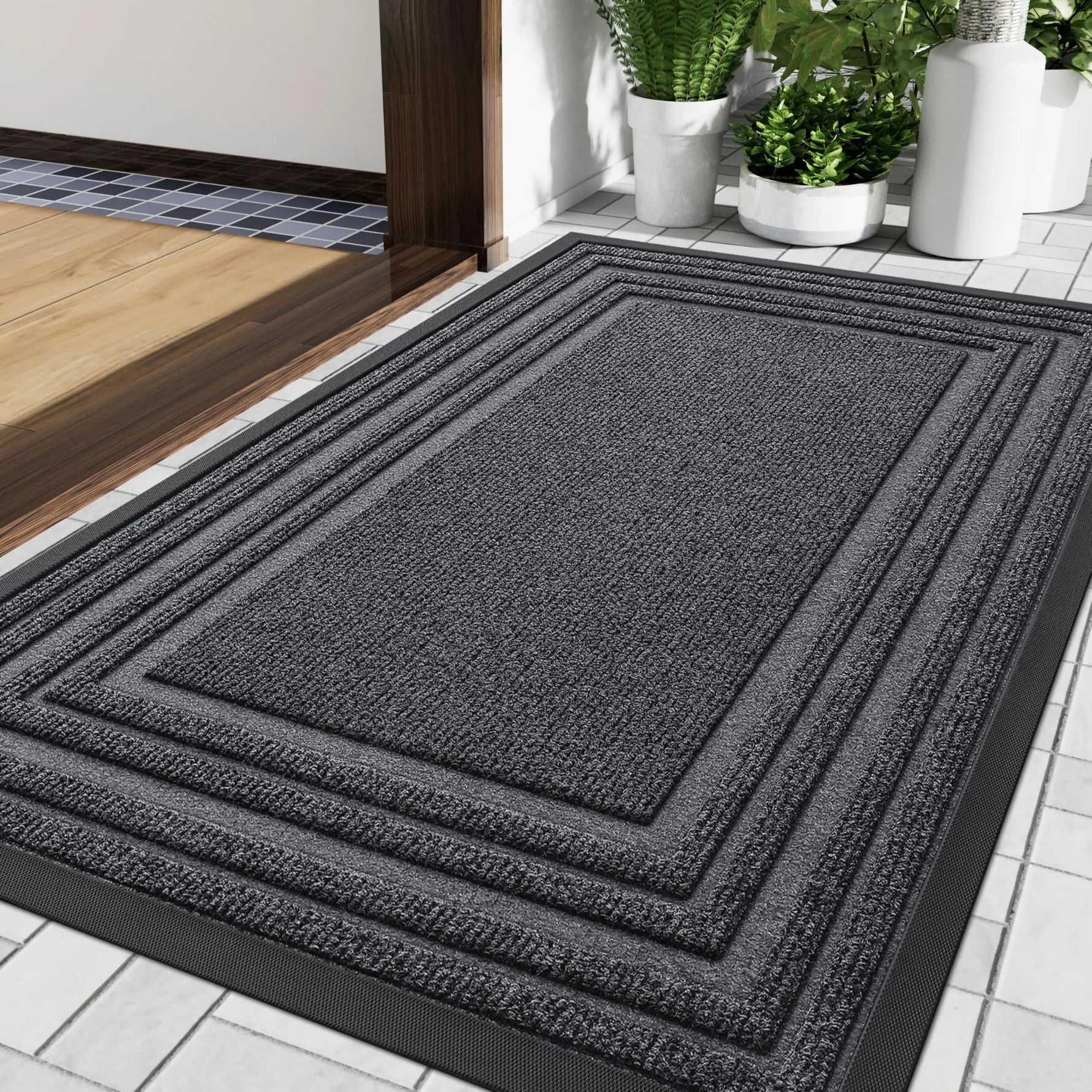 Non-slip natural rubber doormat for every home