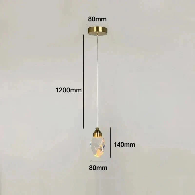 Elegante LED-Hängelampe mit facettiertem Kristallschirm