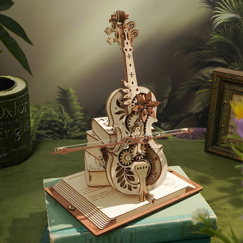 3D Mechanisches Holzpuzzle Cello – Magisches Spielzeug