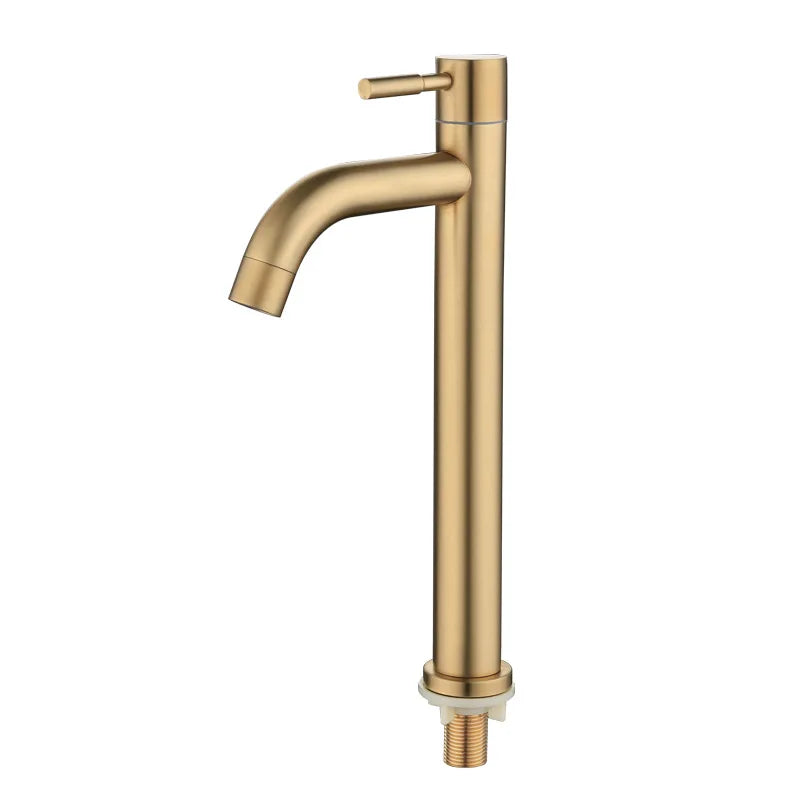 Klassischer Waschbecken Wasserhahn | Edelstahl | Einhebelmischer | Keramisches Ventil