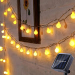 Solarlichterkette für den Außenbereich mit warmem und buntem Licht