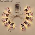 Festliche LED-Lichterkette mit Schneemann und Tannenbaum