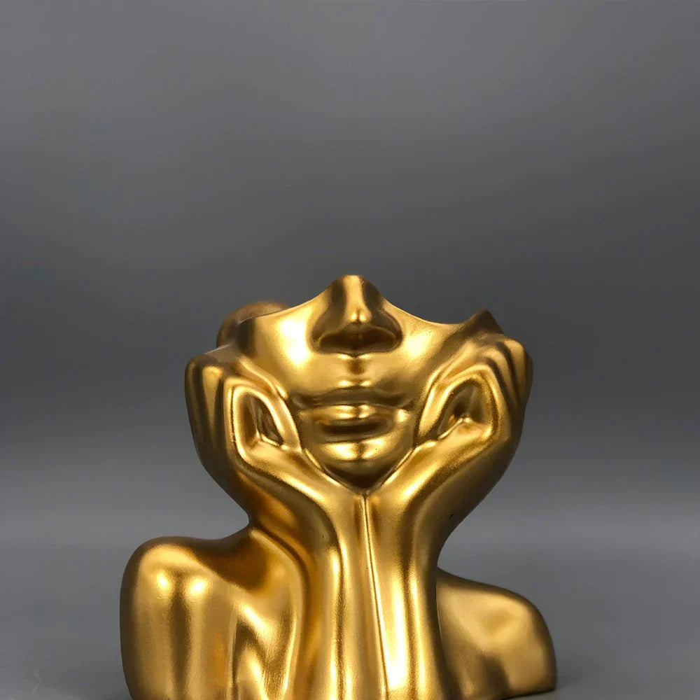 Fröhliche Glücksblume Topf Skulptur