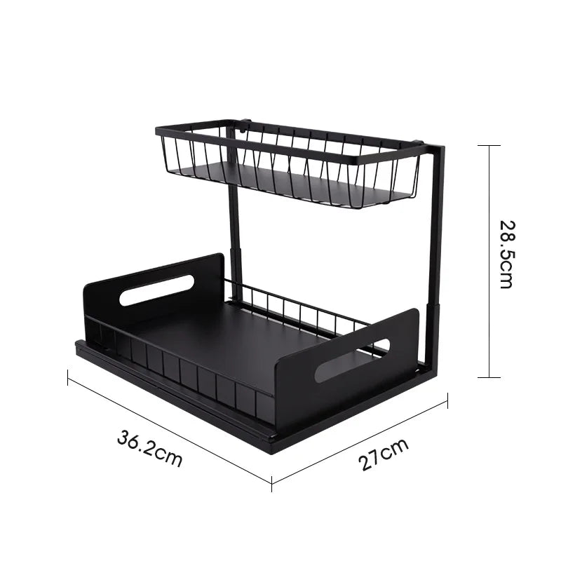 Stabile Küchenablage mit doppeltem Stauraum – FlexiShelf
