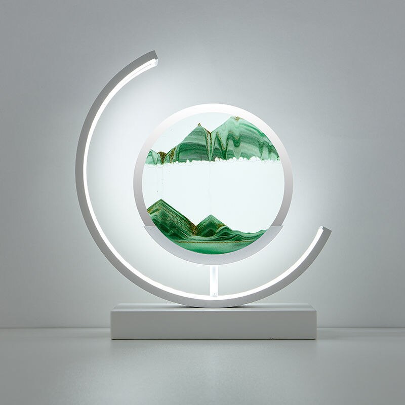 LED Tischlampe mit bewegter Sandlandschaft – Sandlicht