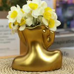 Fröhliche Glücksblume Topf Skulptur