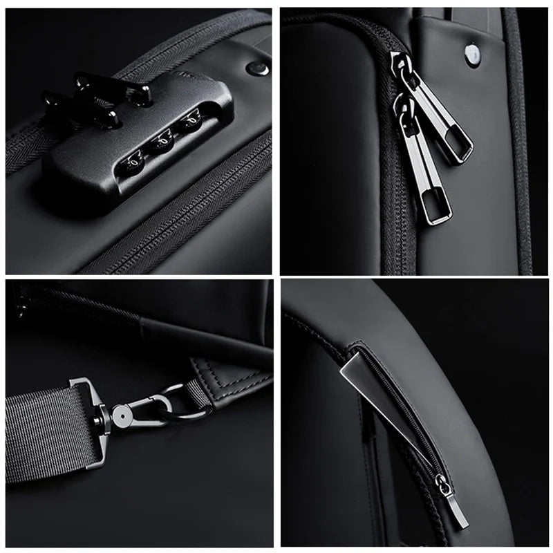 Stylische Umhängetasche mit USB-Ladeanschluss und Sicherheitsschloss