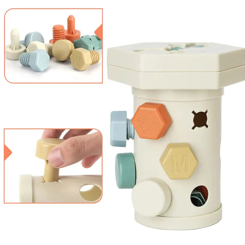 Spielset mit Schrauben im Montessori-Stil