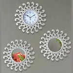 Timeless Wall Clock and Mirror Set – Elegant Design in Antique Gold