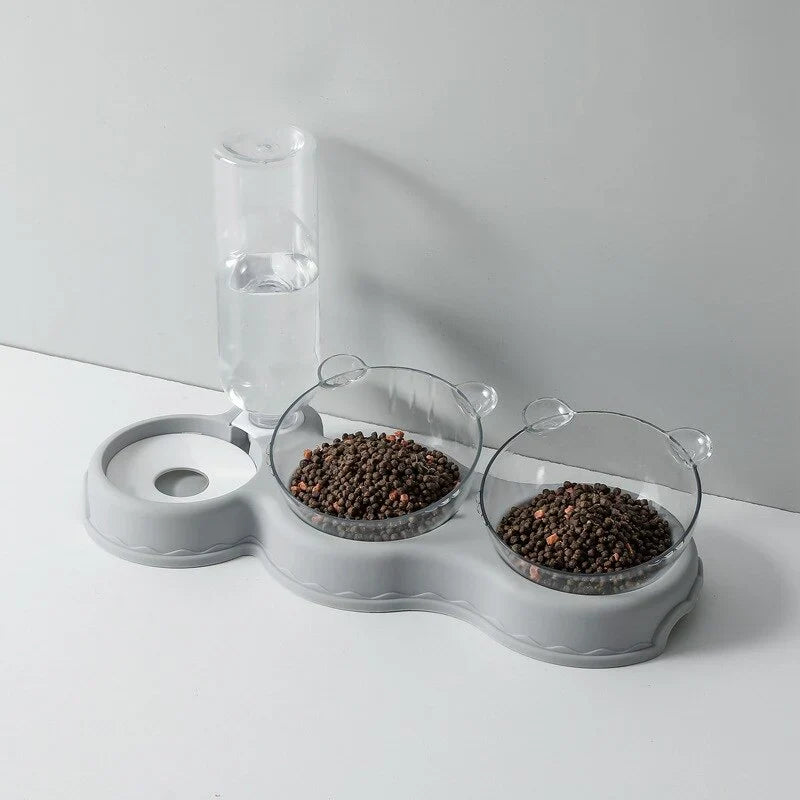 Multifunktionale Futterstation mit Wasserspender für Haustiere