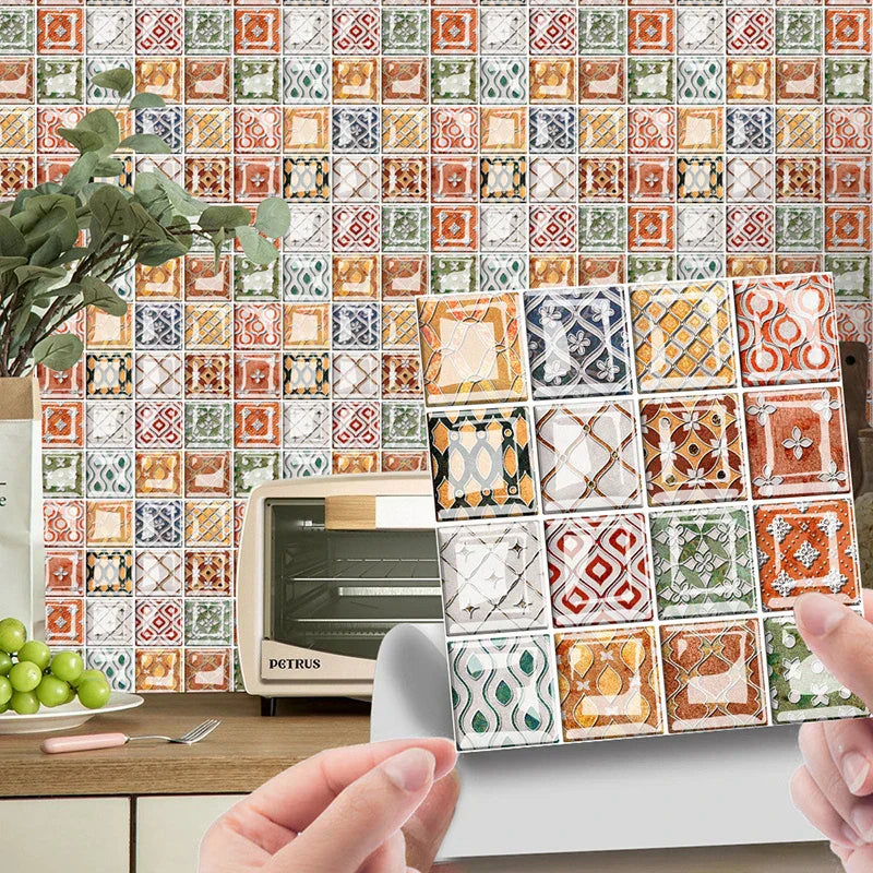 3D Wandfliesenaufkleber im Mosaikdesign