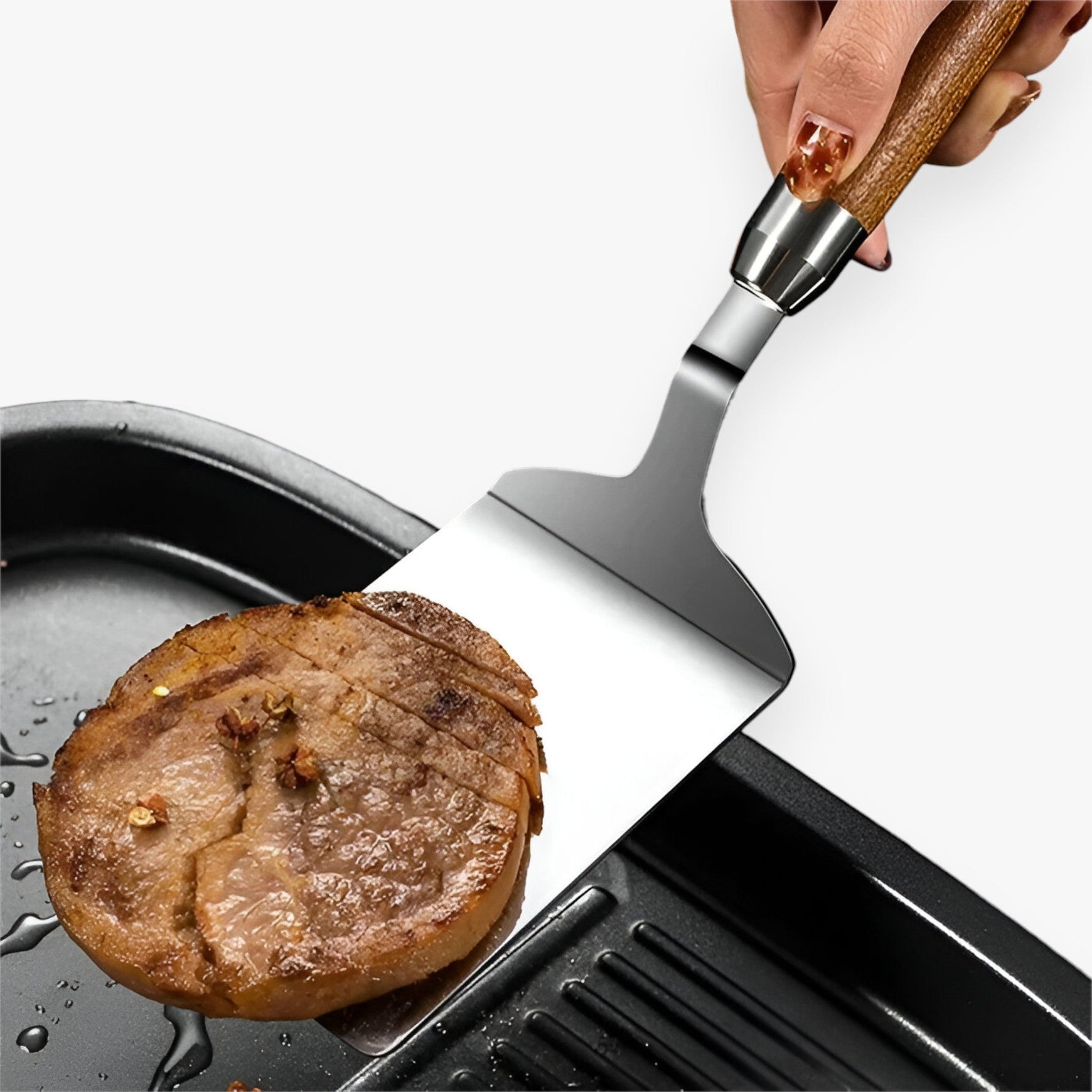 Praktische Grillwender mit Holzgriff – Ideal für die Küche