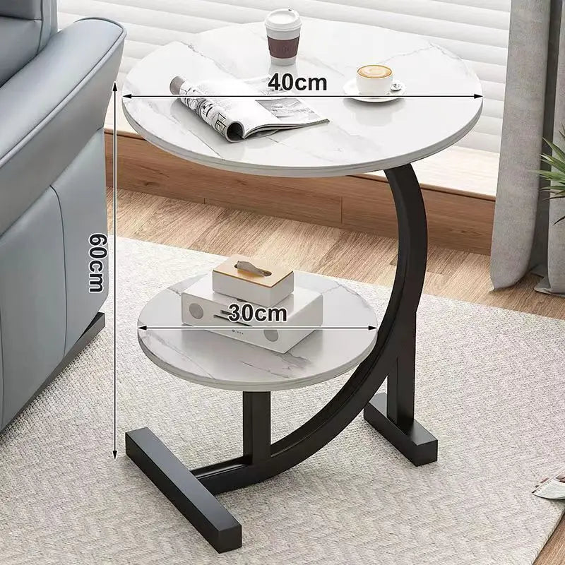 Elegant, Space-Saving Mini Side Table with Two Tiers