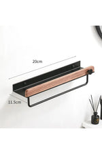 Elegante Holz-Wandregal mit Handtuchhalter