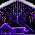 Frosted LED Curtain Lights String | 8 Creative Lighting Modes | Festive Winter Decoration 2025 | EU Plug