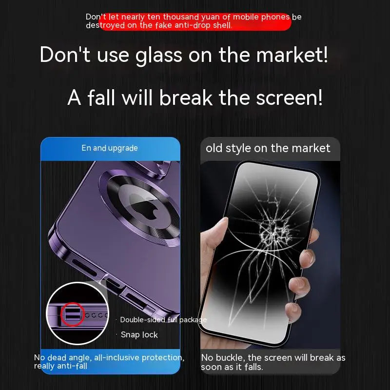 360° Full Protection Case for iPhone 15, 14, 13 – Magnetic & Aluminum
